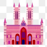 PNG Pink castle clipart, transparent background. Free public domain CC0 image.