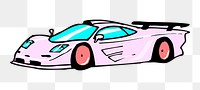 PNG Pink sports car clipart, transparent background. Free public domain CC0 image.