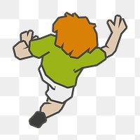 PNG Running boy clipart, transparent background. Free public domain CC0 image.