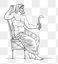 PNG Cronus greek god clipart, transparent background. Free public domain CC0 image.