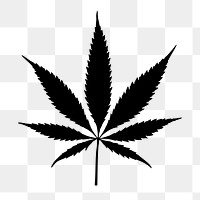 PNG Cannabis silhouette clipart, transparent background. Free public domain CC0 image.