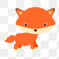 PNG Fox animal clipart, transparent background. Free public domain CC0 image.