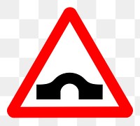 PNG Hump Bridge traffic sign clipart, transparent background. Free public domain CC0 image.