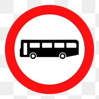 PNG Bus stop traffic sign clipart, transparent background. Free public domain CC0 image.