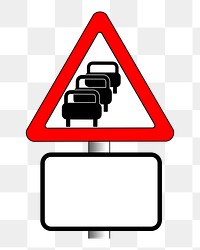 PNG Traffic queues sign clipart, transparent background. Free public domain CC0 image.