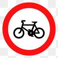 PNG Bike traffic sign clipart, transparent background. Free public domain CC0 image.