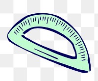 PNG Protractor math tool clipart, transparent background. Free public domain CC0 image.