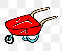 PNG Garden wheelbarrow clipart, transparent background. Free public domain CC0 image.