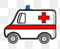 PNG Ambulance clipart, transparent background. Free public domain CC0 image.
