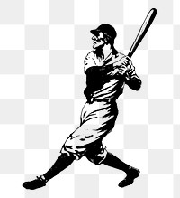 PNG Baseball player clipart, transparent background. Free public domain CC0 image.