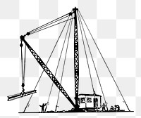 PNG Construction crane clipart, transparent background. Free public domain CC0 image.