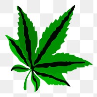 Marijuana Leaf png sticker, transparent background. Free public domain CC0 image.