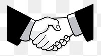 Handshake png sticker, transparent background. Free public domain CC0 image.