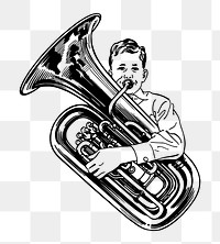 PNG Tuba musician clipart, transparent background. Free public domain CC0 image.