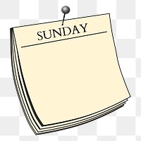 PNG Sunday note clipart, transparent background. Free public domain CC0 image.