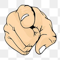 PNG Pointing hand sign clipart, transparent background. Free public domain CC0 image.