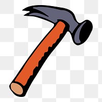 Hammer png sticker, transparent background. Free public domain CC0 image.