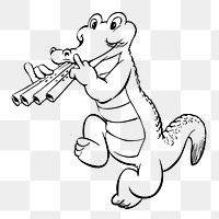 PNG Musician crocodile clipart, transparent background. Free public domain CC0 image.