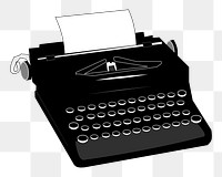 PNG Typewriter clipart, transparent background. Free public domain CC0 image.