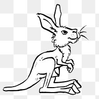 Kangaroo png sticker, transparent background. Free public domain CC0 image.