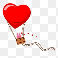 Love couple gas balloon png sticker, transparent background. Free public domain CC0 image.