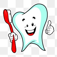 Brush your teeth png sticker, transparent background. Free public domain CC0 image.