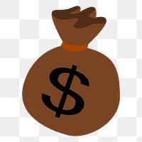 Money sack png sticker, transparent background. Free public domain CC0 image.