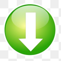 Green down arrow  png clipart illustration, transparent background. Free public domain CC0 image.