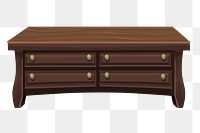 Wooden cabinet  png clipart illustration, transparent background. Free public domain CC0 image.