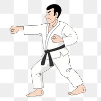 Karate png sticker, transparent background. Free public domain CC0 image.