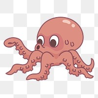 Octopus png sticker, transparent background. Free public domain CC0 image.