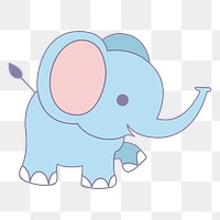 Elephant png sticker, transparent background. Free public domain CC0 image.