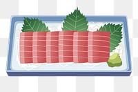 Salmon sashimi png sticker, transparent background. Free public domain CC0 image.