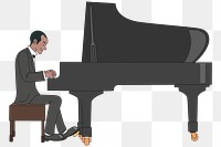 Pianist  png clipart illustration, transparent background. Free public domain CC0 image.