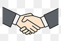 Business handshake  png clipart illustration, transparent background. Free public domain CC0 image.