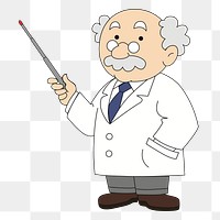 Professor png sticker, transparent background. Free public domain CC0 image.