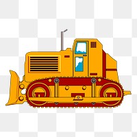 Bulldozer  png clipart illustration, transparent background. Free public domain CC0 image.