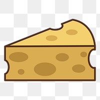 Cheese  png clipart illustration, transparent background. Free public domain CC0 image.