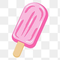 Pink popsicle png clipart illustration, transparent background. Free public domain CC0 image.