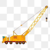 Mobile crane  png clipart illustration, transparent background. Free public domain CC0 image.