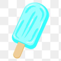 Blue popsicle  png clipart illustration, transparent background. Free public domain CC0 image.