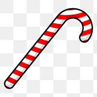 Candy cane  png clipart illustration, transparent background. Free public domain CC0 image.