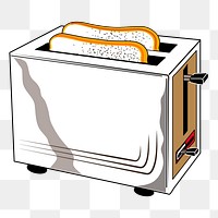 Toaster  png clipart illustration, transparent background. Free public domain CC0 image.