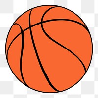 Basketball  png clipart illustration, transparent background. Free public domain CC0 image.