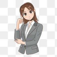 Business woman png sticker, transparent background. Free public domain CC0 image.