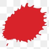 Red color splash png sticker, transparent background. Free public domain CC0 image.