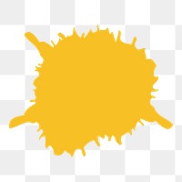 Yellow splash png sticker, transparent background. Free public domain CC0 image.