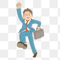 Business man  png clipart illustration, transparent background. Free public domain CC0 image.