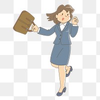 Business woman  png clipart illustration, transparent background. Free public domain CC0 image.