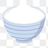 Rice bowl  png clipart illustration, transparent background. Free public domain CC0 image.